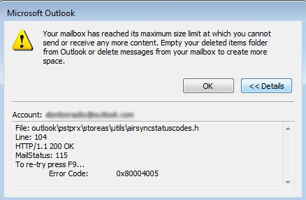 Outlook not receiving emails